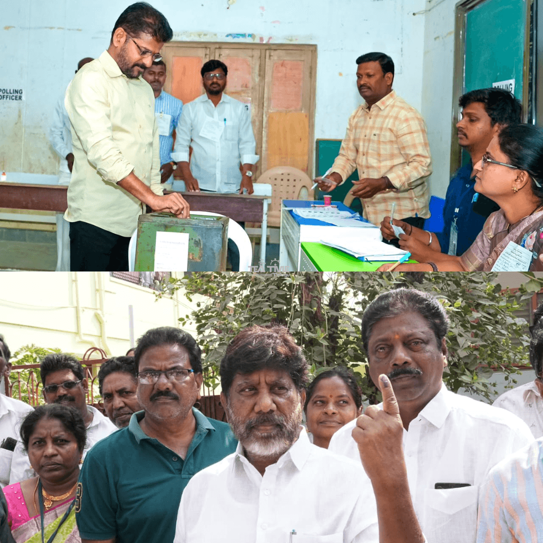 తెలంగాణ మున్సిపల్ ఎన్నికల్లో ఓటు హక్కు వినియోగించిన సీఎం, డిప్యూటీ సీఎం!