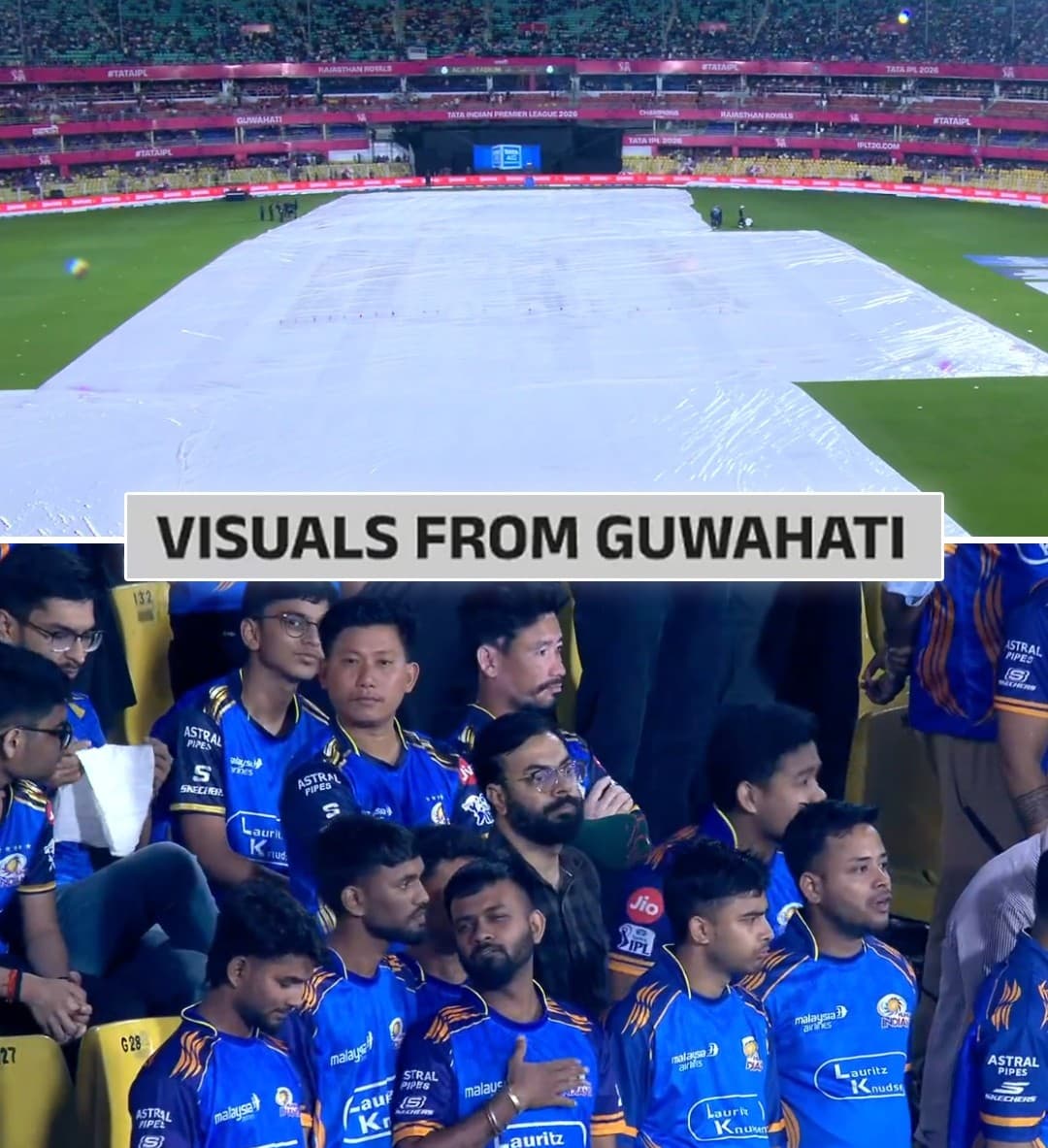 ముంబై vs రాజస్థాన్... మ్యాచ్ కి వర్షం ఎఫెక్ట్...ఇంకా టాస్ పడలేదు