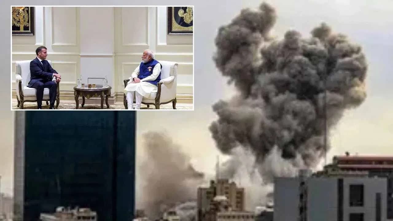 పశ్చిమాసియా ఉద్రిక్తతలపై మోదీ-మెక్రాన్ చర్చలు